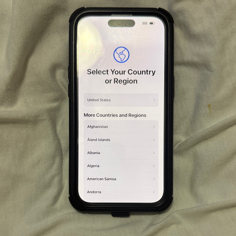 Black Smartphone with Protective Case